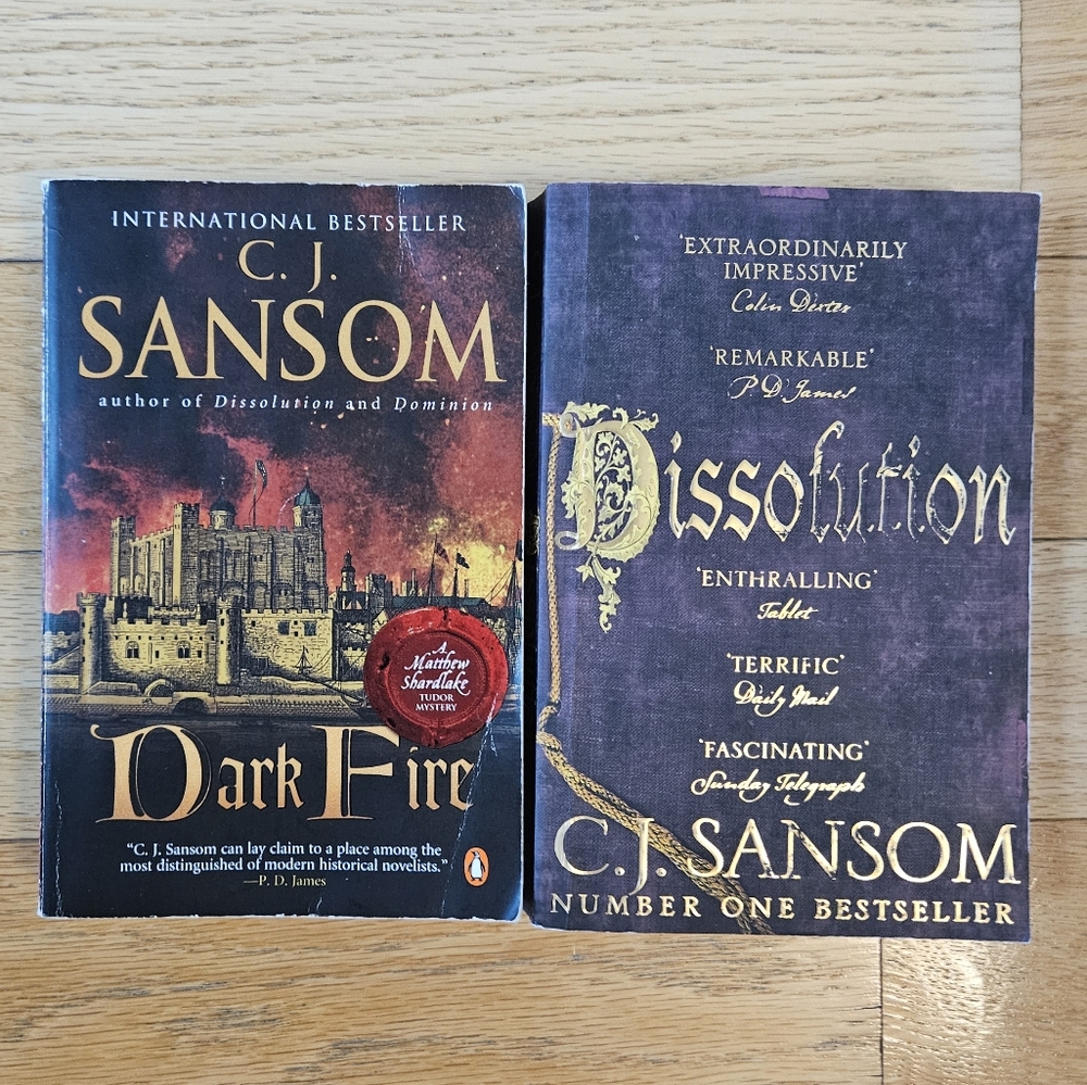 SET OF 2 Dark Fire and Dissolution by C. J. Sansom
